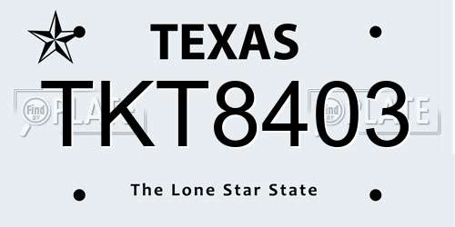 TKT8403 Texas License Plate