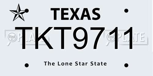 TKT9711 Texas License Plate
