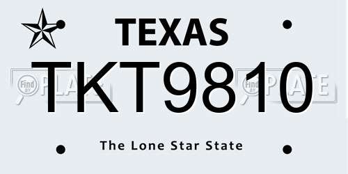 TKT9810 Texas License Plate