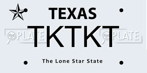 TKTKT Texas License Plate