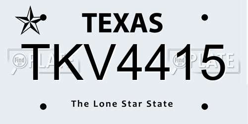 TKV4415 Texas License Plate