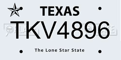 TKV4896 Texas License Plate