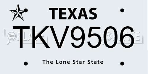 TKV9506 Texas License Plate