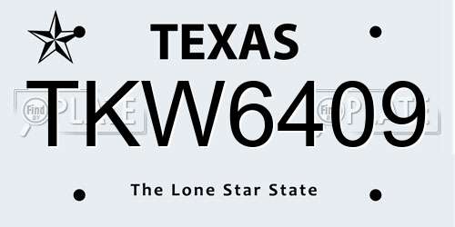 TKW6409 Texas License Plate