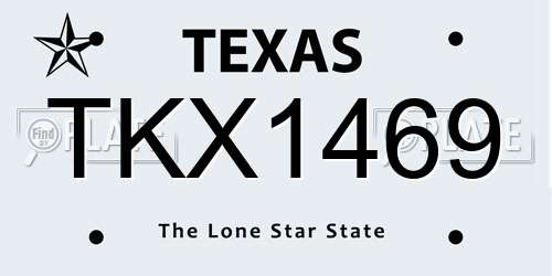 TKX1469 Texas License Plate