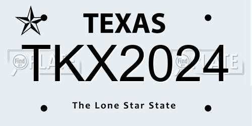TKX2024 Texas License Plate