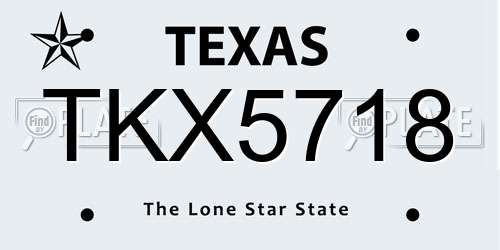 TKX5718 Texas License Plate