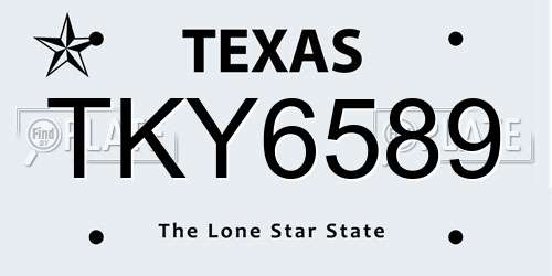 TKY6589 Texas License Plate