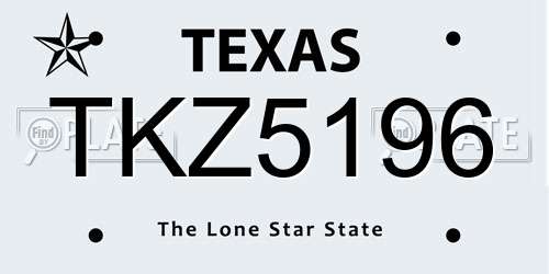 TKZ5196 Texas License Plate