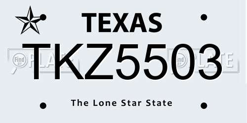 TKZ5503 Texas License Plate