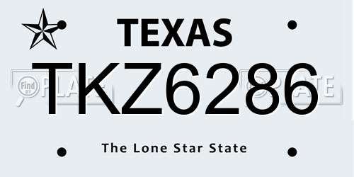 TKZ6286 Texas License Plate