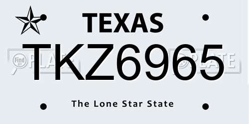 TKZ6965 Texas License Plate