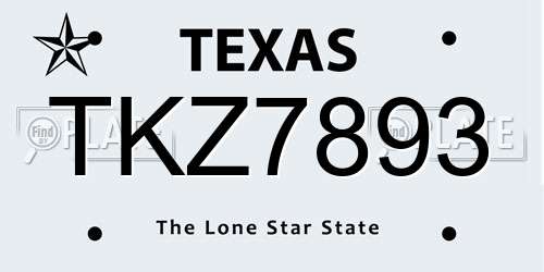 TKZ7893 Texas License Plate