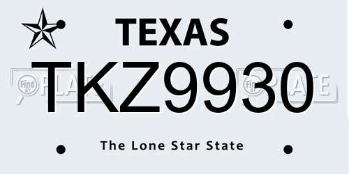 TKZ9930 Texas License Plate