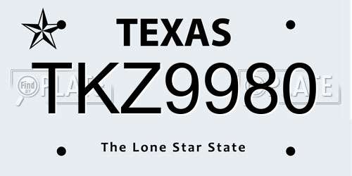 TKZ9980 Texas License Plate