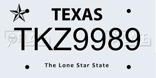TKZ9989 Texas License Plate