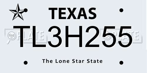 TL3H255 Texas License Plate