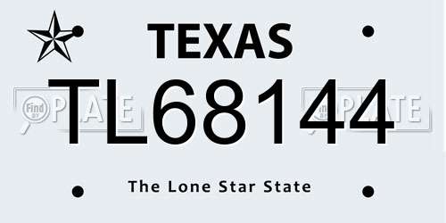 TL68144 Texas License Plate