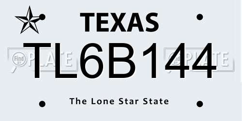TL6B144 Texas License Plate