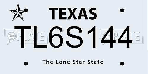 TL6S144 Texas License Plate