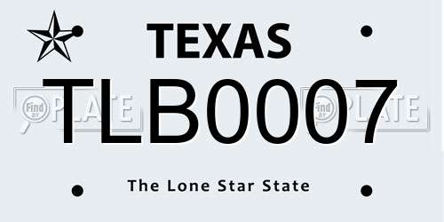 TLB0007 Texas License Plate