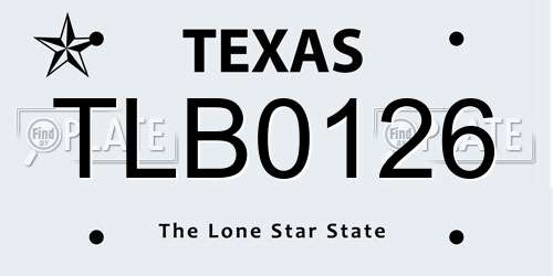 TLB0126 Texas License Plate