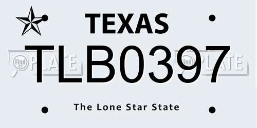 TLB0397 Texas License Plate