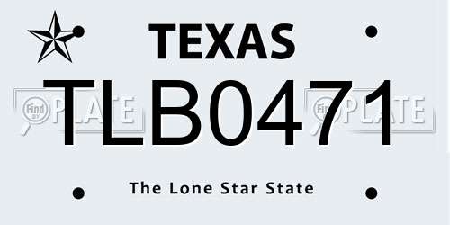TLB0471 Texas License Plate