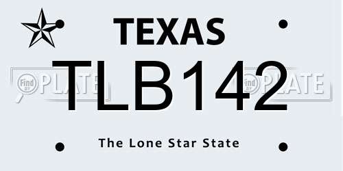 TLB142 Texas License Plate