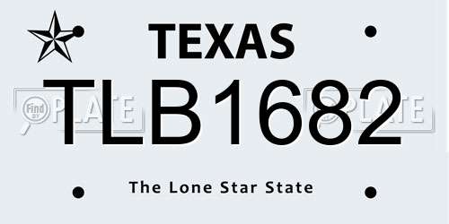 TLB1682 Texas License Plate