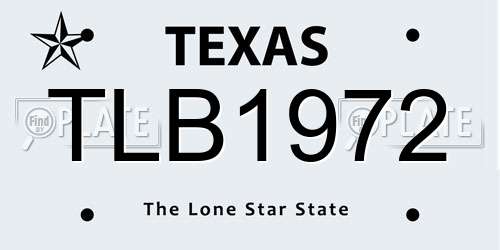 TLB1972 Texas License Plate