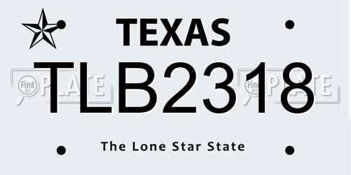 TLB2318 Texas License Plate