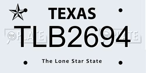 TLB2694 Texas License Plate
