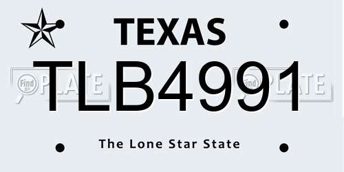 TLB4991 Texas License Plate
