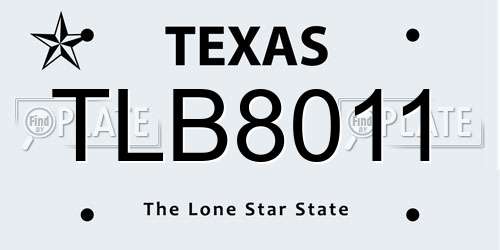 TLB8011 Texas License Plate