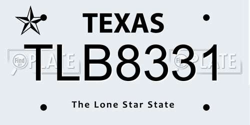 TLB8331 Texas License Plate