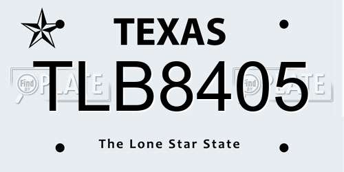 TLB8405 Texas License Plate