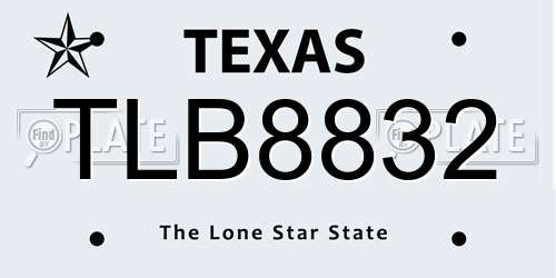 TLB8832 Texas License Plate