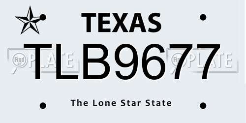 TLB9677 Texas License Plate