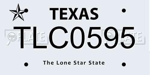 TLC0595 Texas License Plate