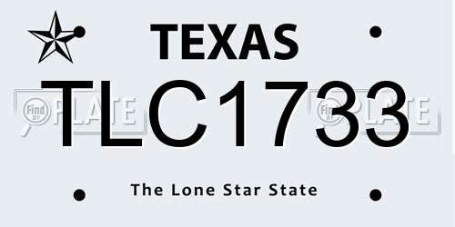 TLC1733 Texas License Plate