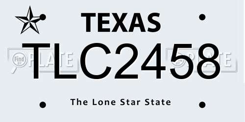 TLC2458 Texas License Plate