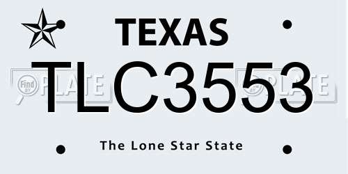 TLC3553 Texas License Plate