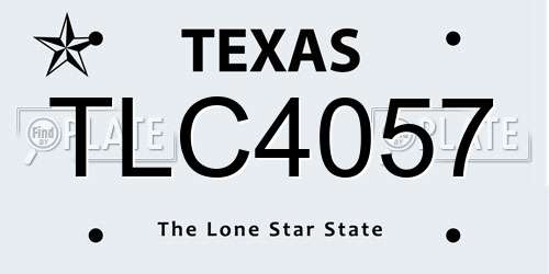 TLC4057 Texas License Plate