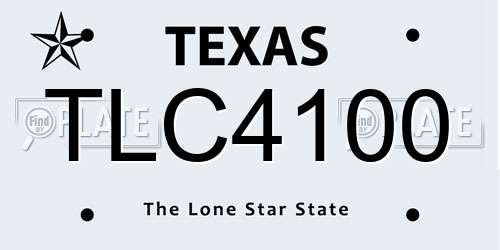 TLC4100 Texas License Plate