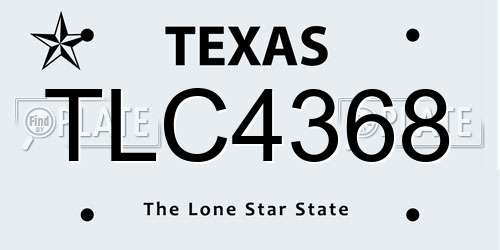 TLC4368 Texas License Plate