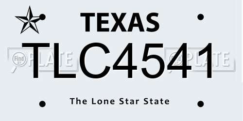 TLC4541 Texas License Plate