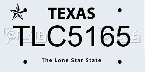 TLC5165 Texas License Plate