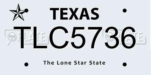 TLC5736 Texas License Plate