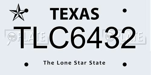 TLC6432 Texas License Plate